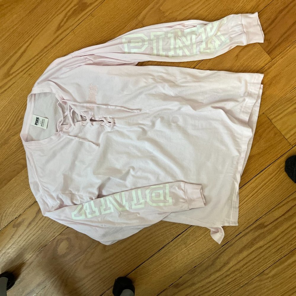 womens victoria secret pink long sleeve top